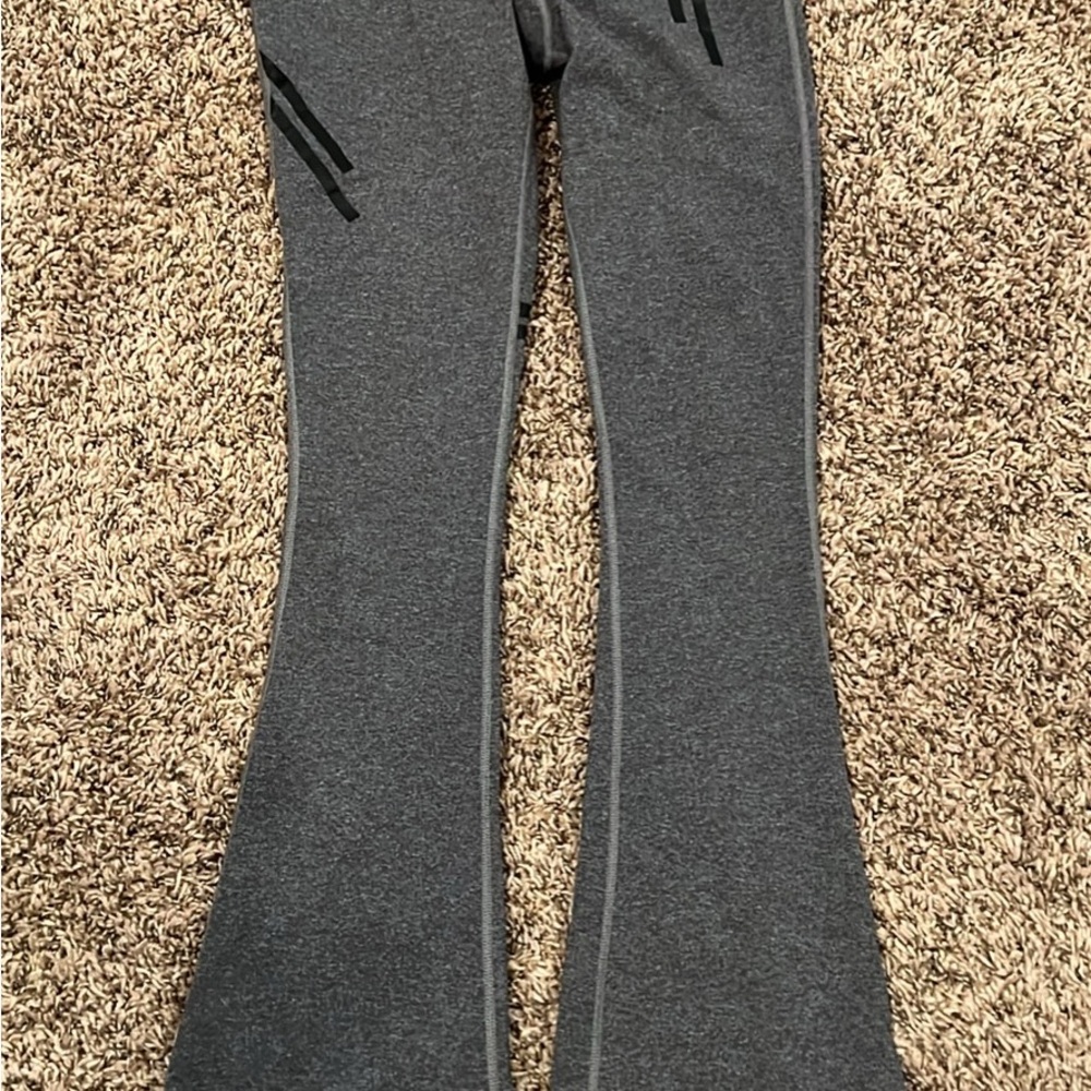 Splits59 Heather Gray Leggings with Flared Leg and Wide Waistband